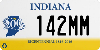 IN license plate 142MM