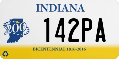 IN license plate 142PA