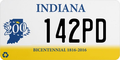 IN license plate 142PD