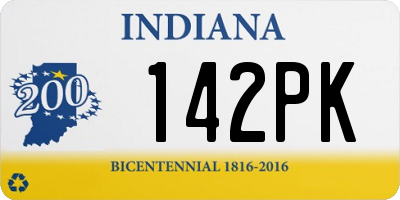 IN license plate 142PK