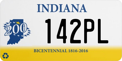 IN license plate 142PL