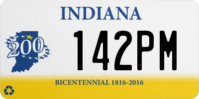 IN license plate 142PM