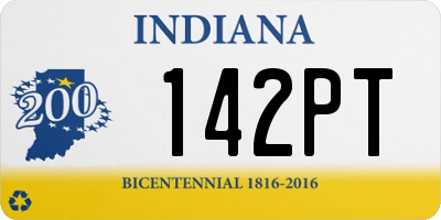 IN license plate 142PT