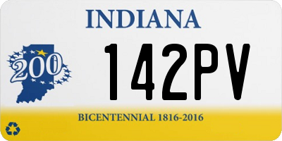 IN license plate 142PV