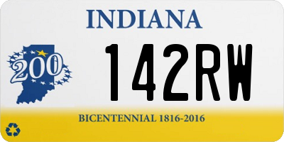 IN license plate 142RW