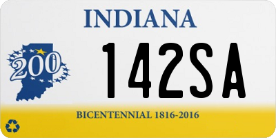 IN license plate 142SA