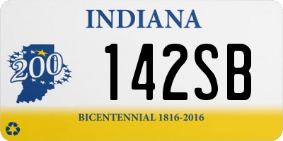 IN license plate 142SB