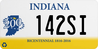 IN license plate 142SI