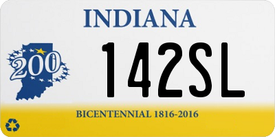 IN license plate 142SL