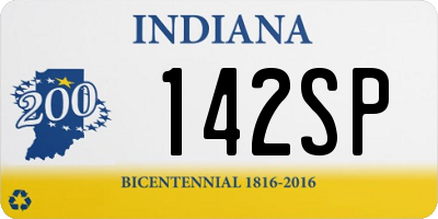 IN license plate 142SP