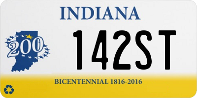 IN license plate 142ST