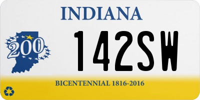 IN license plate 142SW