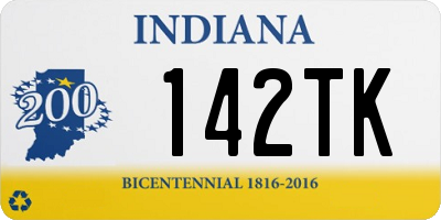 IN license plate 142TK