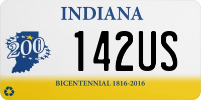 IN license plate 142US