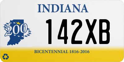 IN license plate 142XB