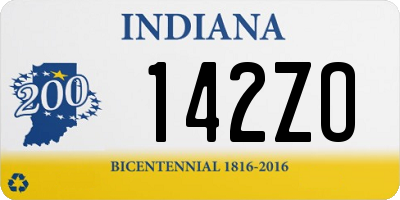 IN license plate 142ZO