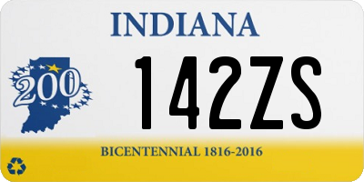 IN license plate 142ZS