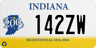 IN license plate 142ZW