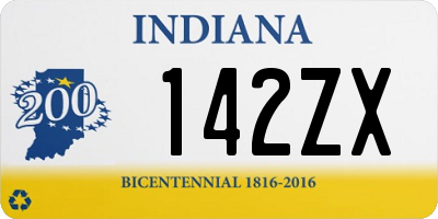 IN license plate 142ZX