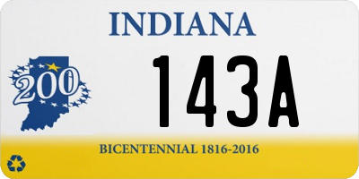 IN license plate 143A