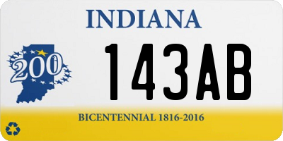 IN license plate 143AB