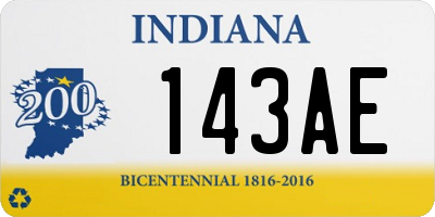 IN license plate 143AE