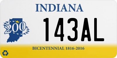 IN license plate 143AL