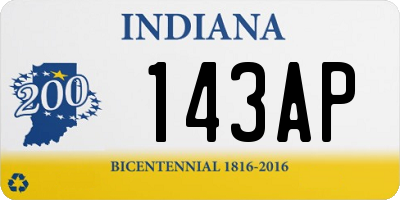 IN license plate 143AP