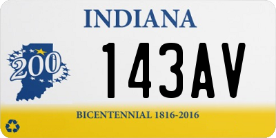 IN license plate 143AV