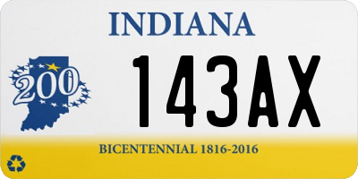 IN license plate 143AX