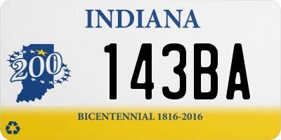 IN license plate 143BA