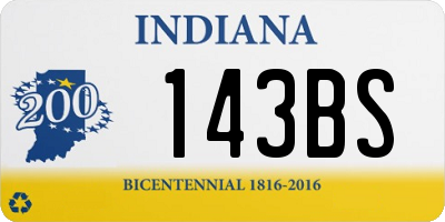 IN license plate 143BS