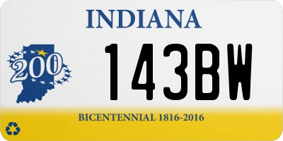 IN license plate 143BW