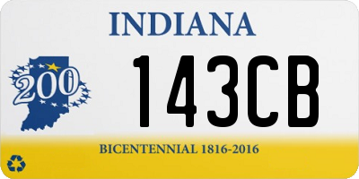 IN license plate 143CB