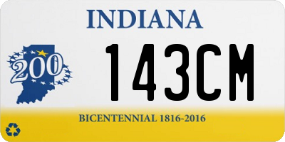 IN license plate 143CM