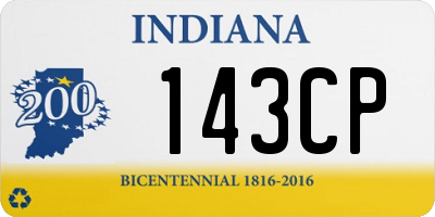 IN license plate 143CP