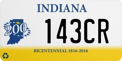 IN license plate 143CR