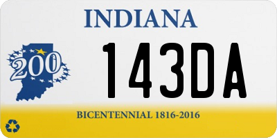 IN license plate 143DA