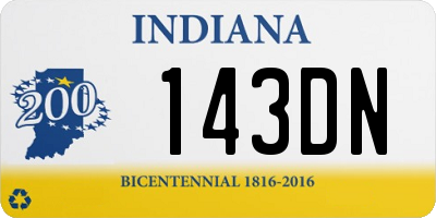 IN license plate 143DN