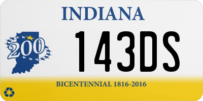 IN license plate 143DS