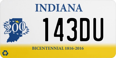 IN license plate 143DU