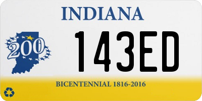 IN license plate 143ED