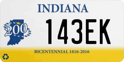 IN license plate 143EK