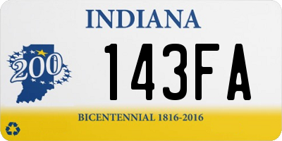 IN license plate 143FA