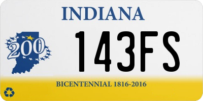 IN license plate 143FS