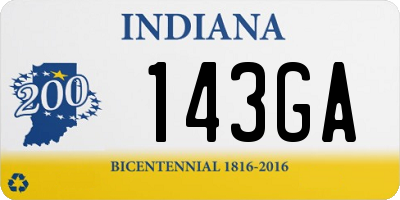 IN license plate 143GA