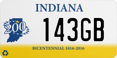 IN license plate 143GB