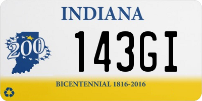 IN license plate 143GI