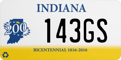 IN license plate 143GS