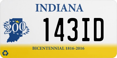 IN license plate 143ID